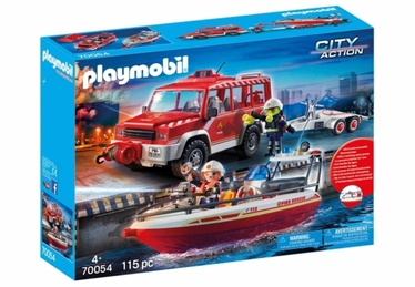 Playmobil City Action Fire Truck With Boat 70054