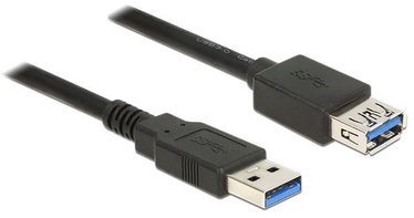 Провод Delock USB to USB USB 3.0 A male, USB 3.0 A female, 1 м, черный