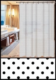 Штора для ванной Thema Lux ZHY018-4, белый/черный, 1800 мм x 1800 мм
