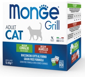 Влажный корм для кошек Monge Adult Cat Grill, баранина/крольчатина, 1.02 кг
