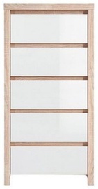Black Red White Chest Of Drawers Kaspian KOM5S Sonoma Oak/White