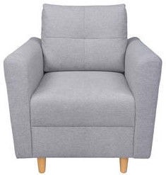 Black Red White Armchair Aradena Light Grey/Oak