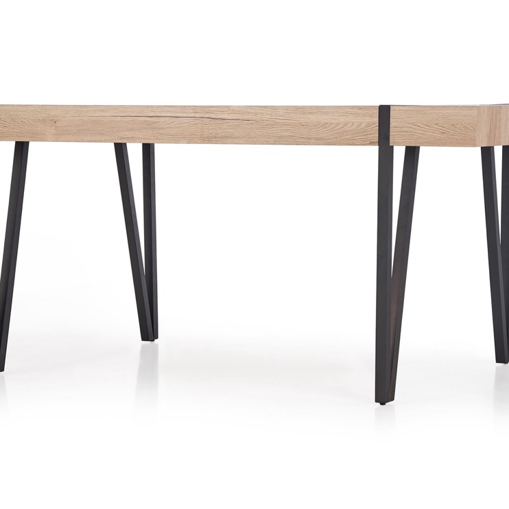 Pusdienu galds Yohann, melna/ozola, 170 cm x 90 cm x 76 cm