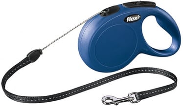 Автоматический поводок Flexi New Classic Cord S, синий, 8 м