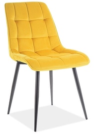 Стул для столовой Signal Meble Modern Chic Matt Velvet, матовый, черный/желтый