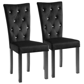 Ēdamistabas krēsls VLX Dining Chairs, melna, 2 gab.
