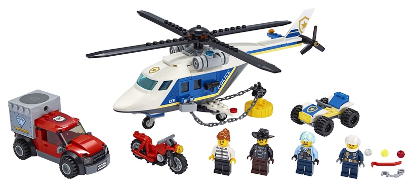 Konstruktor LEGO City Tagaajamine politseikopteril 60243, 212 tk