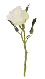 Искусственный цветок роза, белый, 350 мм