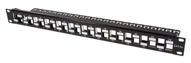 Intellinet Patch Panel 19'' CAT6a 24-Port Black