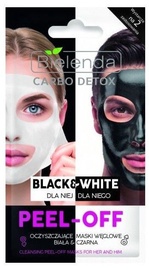 Bielenda Carbo Detox Black & White Cleansing Peel-off Mask For Her And For Him 2 x 6g