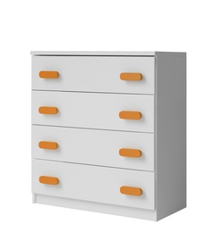 Idzczak Meblee Smyk 02 4S Chest Of Drawers White/Orange