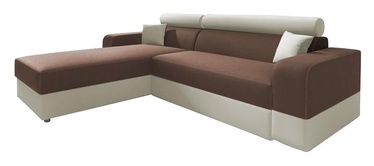 Stūra dīvāns Idzczak Meble Infinity Lux Brown/Beige, kreisais, 184 x 184 x 95 cm