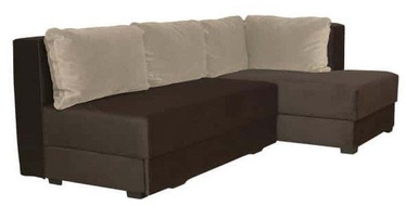 Bodzio Corner Sofa Judyta Velor Right Brown/Beige