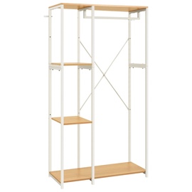 Гардероб VLX Metal and Chipboard 326553, белый/дубовый, 90 см x 40 см x 167 см