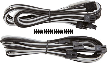 Corsair Premium Individually Sleeved PCIe Cables with Dual Connectors, Type 4 (Gen 3) White/Black