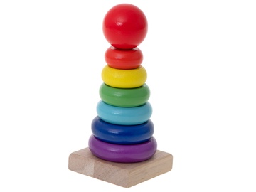 Attīstošās rotaļlietas RoGer Children's Pyramid, 13 cm, zila/sarkana/dzeltena