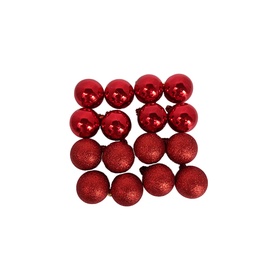 Eglutės žaisliukas Christmas Touch N3/4016AY Red, 40 mm, 16 vnt.