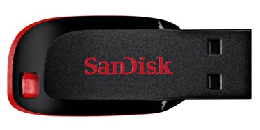 USB atmintinė SanDisk Cruzer Blade, juoda, 128 GB