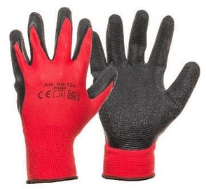 Рабочие перчатки DD, текстиль, черный/красный, 10