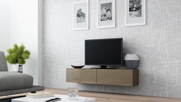 TV staliukas Cama Meble Vigo 140 Latte/Latte Gloss, 1400x300x400 mm