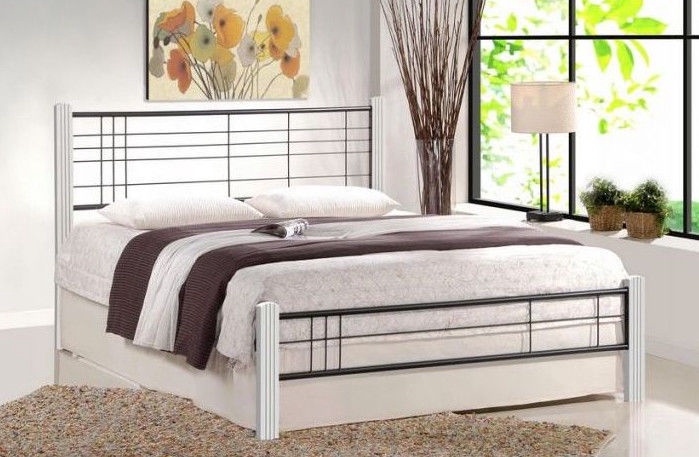 Кровать двухместная, 160 x 200 cm, белый, с решеткой