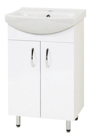 Vannas istabas skapītis Sanservis Libra-50 2D with Basin White 50x83.8x45cm