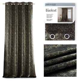 Nakts aizkari AmeliaHome Blackout Veras, zelta/melna, 140 cm x 250 cm