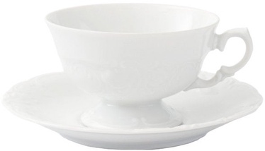 Tass alustassiga Porcelana Krzysztof, valge, 0.25 l