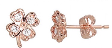Diamond Sky Gold Earrings Clover