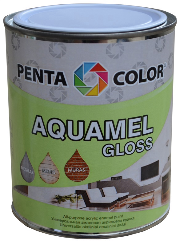 Emailvärv, universaalsed Pentacolor Aquamel, läikiv, 0.7 kg, kollane