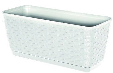 Puķu pods Prosperplast, plastmasa, 17.2 cm x 47.2 cm, balta