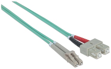 Intellinet LC-SC Fiber Optic Patch Cable OM-3 Aqua 2m