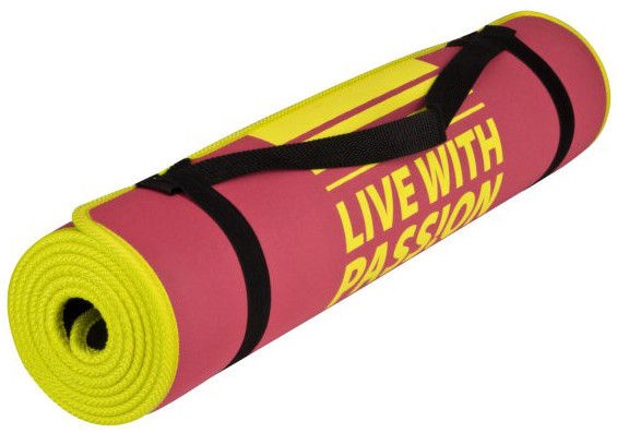 Коврик для фитнеса и йоги Spokey, желтый/розовый, 180 см x 60 см