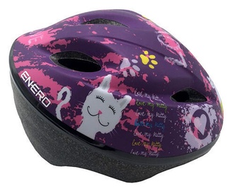 Шлем Enero Love Kitty, черный/фиолетовый, 490 - 510 мм