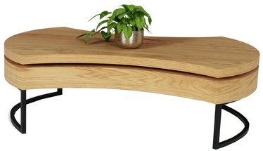 Kafijas galdiņš Halmar Aurea 3 Golden Oak/Black, 1150x380x800 mm