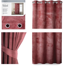 Ночные шторы AmeliaHome Velvet, темно-розовый, 140 см x 245 см