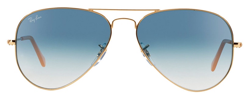 Akiniai nuo saulės kasdieniai Ray-Ban Aviator Gradient RB3025 001/3F 58, 58 mm, mėlyna/aukso