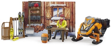 Комплект Bruder Bworld Mountain Hut With Snowmobile 63102