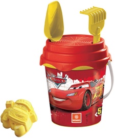 Smilšu kastes rotaļlietu komplekts Mondo Cars III, sarkana/dzeltena, 4 gab.