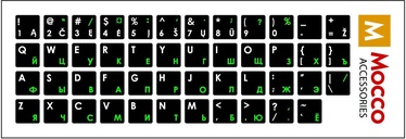 Наклейки на клавиатуру Mocco, белый/зеленый