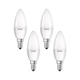 Spuldze Osram LED, B40, silti balta, E14, 5.7 W, 470 lm, 4 gab.