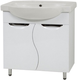 Vannitoakapp Sanservis Laura 65 XB 2D with Basin White 65x85x47.5cm