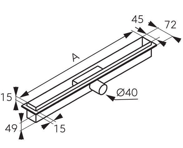 Dušas kanāls Ferro Super Slim Pro OLSP1-60-BL, 60 cm, Ø 4 cm