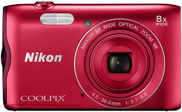 Nikon Coolpix A300 Red + Memory Card 16GB + Bag