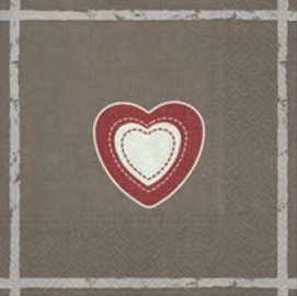 Paw Decor Collection Heart On Canavas Napkins 33x33cm