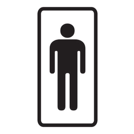 Ohutusmärk WC meestele kleebis 7,5x15cm