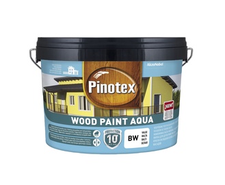 Краски для деревянных фасадов Pinotex Wood Paint Aqua, белый, 9 л