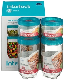Lock&Lock Food Container Set 4PCS Interlock 2x500ml And 2x1L