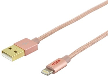 Провод Ednet, USB/Apple Lightning, золотой/розовый