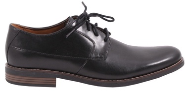 Clarks 261231487 Becken Plain Leather Shoes Black 45